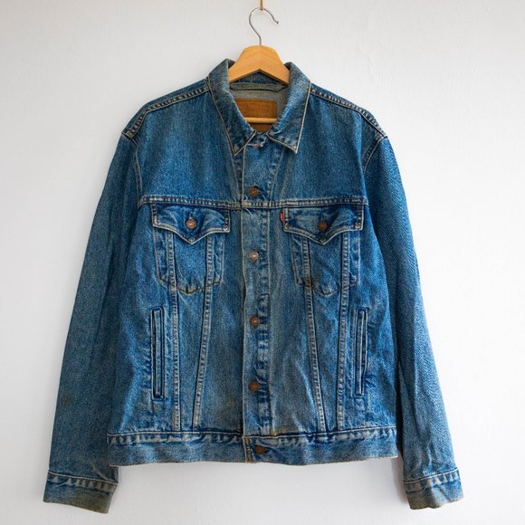 Vintage Levi's Men's Dark Blue Jean Jacket - Picture 1 of 7